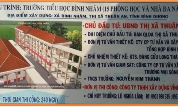 DỰ ÁN TRƯỜNG TIỂU HỌC BÌNH NHÂM